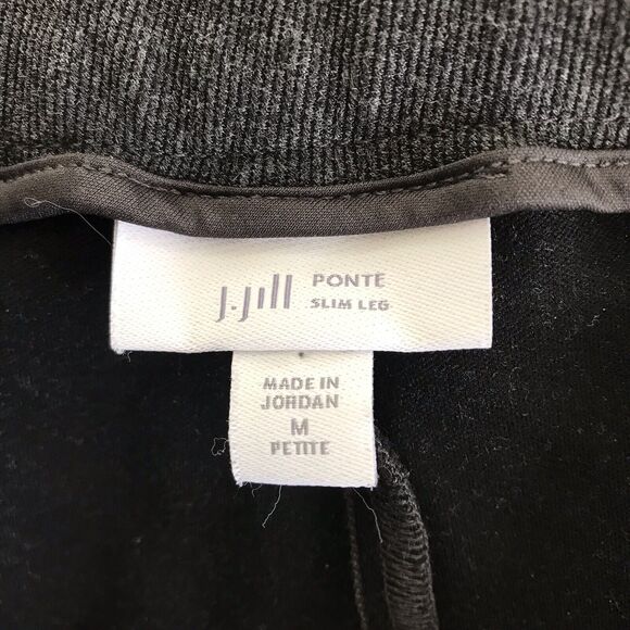 J. Jill Ponte‎ Slim Leg Pants Womens Medium Petite Heather Grey Pull On Stretch - Picture 2 of 9